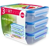 Emsa 515645 enhed til madopbevaring Rektangulær Kasse 1,2 L Transparent 3 stk, Boks gennemsigtig/Blå, Kasse, Rektangulær, 1,2 L, Transparent, Polypropylen (PP), Termoplastisk elastomer (TPE), Tyskland