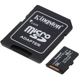 Kingston 16GB microSDHC Industrial C10 A1 pSLC kort + SD-adapter, Hukommelseskort Sort, 16 GB, MicroSDHC, Klasse 10, UHS-I, 100 MB/s, 80 MB/s