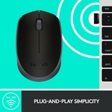 Logitech M171 Black-K mus Ambidextrous RF trådløst Optisk 1000 dpi Sort/grå, Ambidextrous, Optisk, RF trådløst, 1000 dpi, Sort