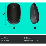 Logitech M171 Black-K mus Ambidextrous RF trådløst Optisk 1000 dpi Sort/grå, Ambidextrous, Optisk, RF trådløst, 1000 dpi, Sort
