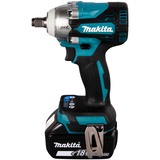 Makita DTW300RTJ elektrisk skruetrækker & slagbor 3200 rpm Sort, Blå, Schlagskruemaskine Blå/Sort, Slagnøgle, Pistolhåndtag, 1/2", Sort, Blå, Deep discharge, Overophedning, Overbelastning, Børstefri