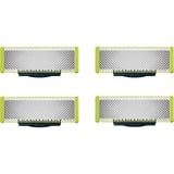Philips Norelco OneBlade OneBlade QP240/50 4 x udskiftningsskær, Klinge Sølv/lysegrøn, Barberingshoved, 4 hoved(er), Sølv, Metal, Philips, Norelco OneBlade