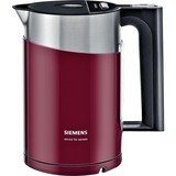 Siemens TW86104P elkedel 1,5 L 2400 W Sort, Rød, Rustfrit stål mørk rød/rustfrit stål, 1,5 L, 2400 W, Sort, Rød, Rustfrit stål, Plast, Rustfrit stål, Justerbar termostat, Vandmåler