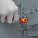 Wera 8007 A VDE Zyklop skralde, 1/4" Rød/Gul