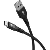 goobay Supersoft USB 2.0 tekstilkabel, USB-A stik > USB-C stik Sort