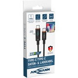 Ansmann USB 2.0 kabel, USB-C stik > USB-C stik antracit