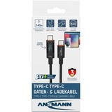 Ansmann USB 2.0 kabel, USB-C stik > USB-C stik antracit