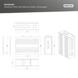 Digitus 4-port Fast Ethernet netværksswitch, industriel 