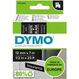 Dymo Ægte D1-etiketter | Hvid skrift på sort tape | 12 mm x 7 m | Selvklæbende etiketter til LabelManager-mærkningsmaskiner | Fremstillet i Europa Hvid på sort, Polyester, Belgien, -18 - 90 °C, DYMO, LabelManager, LabelWriter 450 DUO