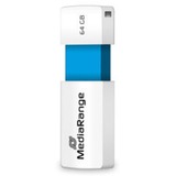 MediaRange Color Edition 64 GB, USB-stik Hvid/Lyseblå