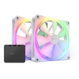 NZXT F140 RGB TWIN Computerkabinet, Processor Ventilator 14 cm Hvid 2 stk, Sag fan Hvid, Ventilator, 14 cm, 500 rpm, 1800 rpm, 32,5 dB, 24,85 kubikfod/min.