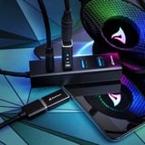Sharkoon 4-ports USB 3.2 Gen 1 aluminium hub, USB hub Sort