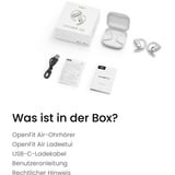 Shokz OpenFit Air, weiss Headset Trådløs Ørekrog Opkald/Musik/Sport/Hverdag Bluetooth Hvid, Hovedtelefoner Hvid, weiss, Trådløs, Opkald/Musik/Sport/Hverdag, 50 - 16000 Hz, Headset, Hvid
