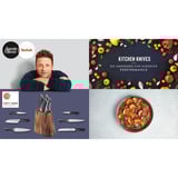 Tefal Jamie Oliver køkkenknivsæt, 6 dele træ/Sort