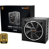 be quiet! Pure Power 12M 750W, PC strømforsyning Sort