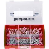 fischer FixTainer DuoPower + skrue NV, Dyvel Lys grå/Rød