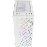 AZZA Spectra Midi Tower Hvid, Towerkabinet Hvid, Midi Tower, PC, Hvid, ATX, ITX, micro ATX, Gummi, Stål, Hærdet glas, Blå, Grøn, Rød
