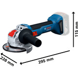Bosch GWX 18V-8 Professional, 06019N9101, Vinkelsliber Blå/Sort