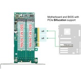 DeLOCK 89045 interface-kort/adapter Intern M.2, Controller PCIe, M.2, Lavprofil, PCIe 4.0, 5 - 50 °C, -25 - 70 °C