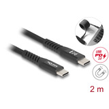 DeLOCK USB-C 2.0 kabel med magnetisk tekstilomslag Sort