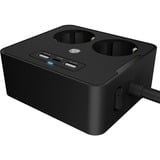 ICY BOX IB-MPS2220B-CH, Strømskinne Sort