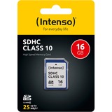 Intenso 3411470 hukommelseskort 16 GB SDHC Klasse 10 16 GB, SDHC, Klasse 10, 25 MB/s, Stødresistent, Temperaturbestandigt, Røntgenbestandig, Sort