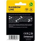 Intenso Rainbow Line USB-nøgle 8 GB USB Type-A 2.0 Grøn, USB-stik Grøn, 8 GB, USB Type-A, 2.0, 28 MB/s, Hætte, Grøn