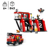 LEGO Brandstation med brandbil, Bygge legetøj Byggesæt, 6 År, Plast, 843 stk, 1,78 kg