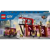LEGO City Brandstation med brandbil, Bygge legetøj Byggesæt, 6 År, Plast, 843 stk, 1,78 kg