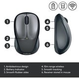 Logitech M235 mus Ambidextrous RF trådløst Optisk 1000 dpi Sort/grå, Ambidextrous, Optisk, RF trådløst, 1000 dpi, Grå