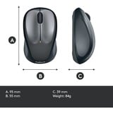 Logitech M235 mus Ambidextrous RF trådløst Optisk 1000 dpi Sort/grå, Ambidextrous, Optisk, RF trådløst, 1000 dpi, Grå