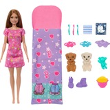 Mattel Barbie-dukke og hvalpepyjamasfest med 2 legetøjshundefigurer og 10+ stk. tilbehør, farveskift farveskift, Mode dukke, Hunstik, 3 År, Pige, 220 mm, 280 g