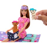 Mattel Barbie-dukke og hvalpepyjamasfest med 2 legetøjshundefigurer og 10+ stk. tilbehør, farveskift farveskift, Mode dukke, Hunstik, 3 År, Pige, 220 mm, 280 g