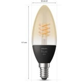 Philips Hue Kerte - E14 pærer - 2-pak, LED-lampe Philips Hvide Hue pærer Kerte - E14 pærer - 2-pak, Smart pære, Sort, Bluetooth/Zigbee, LED, E14, Blød hvid