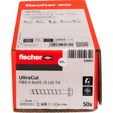 fischer Betonskrue UltraCut FBS II 8x55 5/- Sekskant med U-skive TX 
