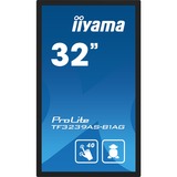 iiyama TF3239AS-B1AG computerskærm 80 cm (31.5") 1920 x 1080 pixel Fuld HD LED Berøringsskærm Sort, Offentlig visning Sort (mat), 80 cm (31.5"), 1920 x 1080 pixel, Fuld HD, LED, 8 ms, Sort