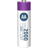 Ansmann Li-Ion batteri Mignon AA type 2.000 (min. 1.800 mAh), 4-pak Hvid/Violet