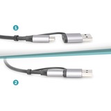 Digitus DN-3028 kabel kønsskifter USB-C USB 3.1 RJ-45 Grå, Adapter grå, USB-C USB 3.1, RJ-45, Grå