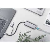 Digitus DN-3028 kabel kønsskifter USB-C USB 3.1 RJ-45 Grå, Adapter grå, USB-C USB 3.1, RJ-45, Grå