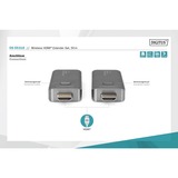 Digitus DS-55318, HDMI-udvidelse forlænger Sort/Sølv