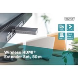 Digitus Trådløs Video Extender HDMI > HDMI, 50 Meter, HDMI-udvidelse forlænger Sort/Sølv