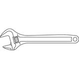 GEDORE Justerbar skruenøgle, 12", Gaffelnøgle mørk grå