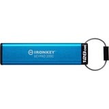 Kingston IronKey 128GB USB-C Keypad 200C, FIPS 140-3 niveau 3 AES-256, USB-stik FIPS 140-3 niveau 3 AES-256, 128 GB, USB Type-C, 3.2 Gen 1 (3.1 Gen 1), 280 MB/s, Muffe, Blå