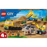 LEGO Entreprenørmaskiner og nedrivningskran, Bygge legetøj Byggesæt, 4 År, Plast, 235 stk, 1 kg