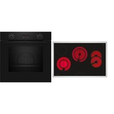 Neff B2CCG6AK3 + T18SDH9L0 pande og gryde sæt Keramisk Elektrisk ovn, Ovn sæt Sort/rustfrit stål, Keramisk, 4 zone(s), Keramisk, Sort, Berøring, 79,5 cm