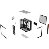 Thermaltake CA-1Z2-00M1WN-WS, Towerkabinet Sort/træ