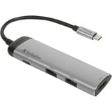 Verbatim 49140 dockingstation USB 3.2 Gen 1 (3.1 Gen 1) Type-C, USB hub Sølv/Sort, USB 3.2 Gen 1 (3.1 Gen 1) Type-C, USB 3.2 Gen 1 (3.1 Gen 1) Type-C, Metal, USB, 3 A, 5 - 40 °C