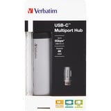 Verbatim 49140 interface hub USB 3.2 Gen 1 (3.1 Gen 1) Type-C, USB hub Sølv/Sort, USB 3.2 Gen 1 (3.1 Gen 1) Type-C, USB 3.2 Gen 1 (3.1 Gen 1) Type-C, Metal, 0,015 m, USB, 5 - 20 V