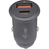 i-tec CHARGER-CARQCPD oplader til mobil enhed Grå Automatisk Sort, Automatisk, Cigartænder, 20 V, Grå