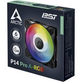 ARCTIC P14 Pro A-RGB Computerkabinet Ventilator 14 cm Sort 1 stk, Sag fan Sort, Ventilator, 14 cm, 400 rpm, 2500 rpm, 186 m³/t, Sort